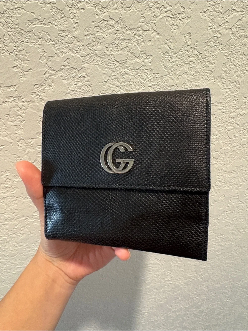 Gucci GG Logo Black Leather Wallet